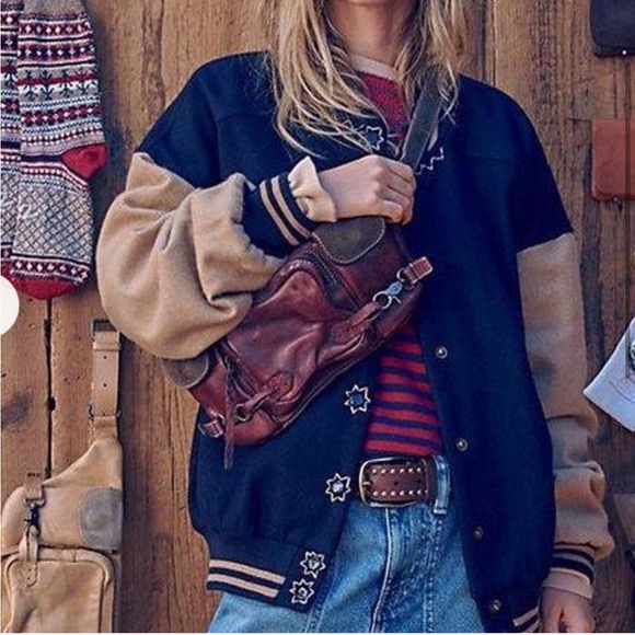 NWT Free People Home Run Varsity Bomber Jacket Large - Picture 2 of 7